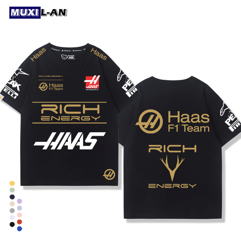 คอกลม F1 ชุดแข่ง HASS HASS F1 HAAS Fleet เสื้อยืด 256