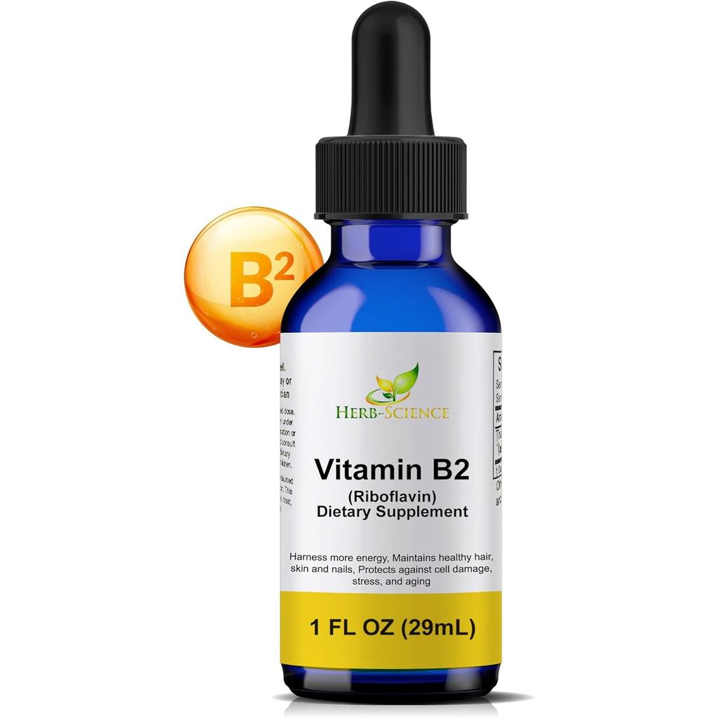 วิตามิน B2 plement - Riboflavin Drops Liquid Extract - สําหรับบรรเทาอาการปวดศีรษะ พลังงานธรรมชาติ - 