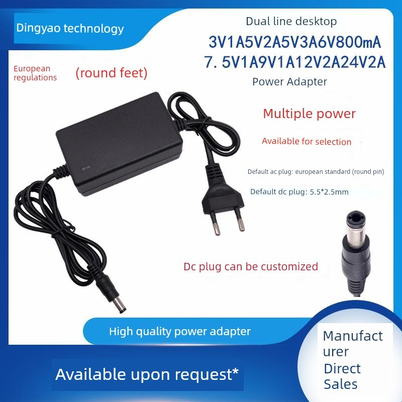 anker สายชาร์จ lightning สายอะแดปเตอร์ไฟฟ้าเดสก์ท็อปสองบรรทัดแบบยุโรป