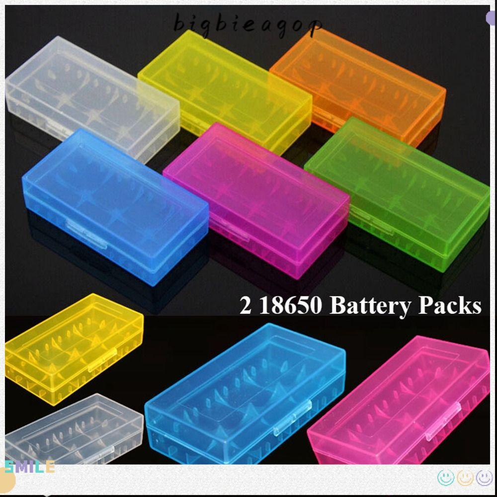 กล่องแบตเตอรี่ BIGBIEGOP 18650, แบตเตอรี่กันลื่นพลาสติก, คุณภาพสูง 4 AA AA AA กล่องแบตเตอรี่แบบพกพา 
