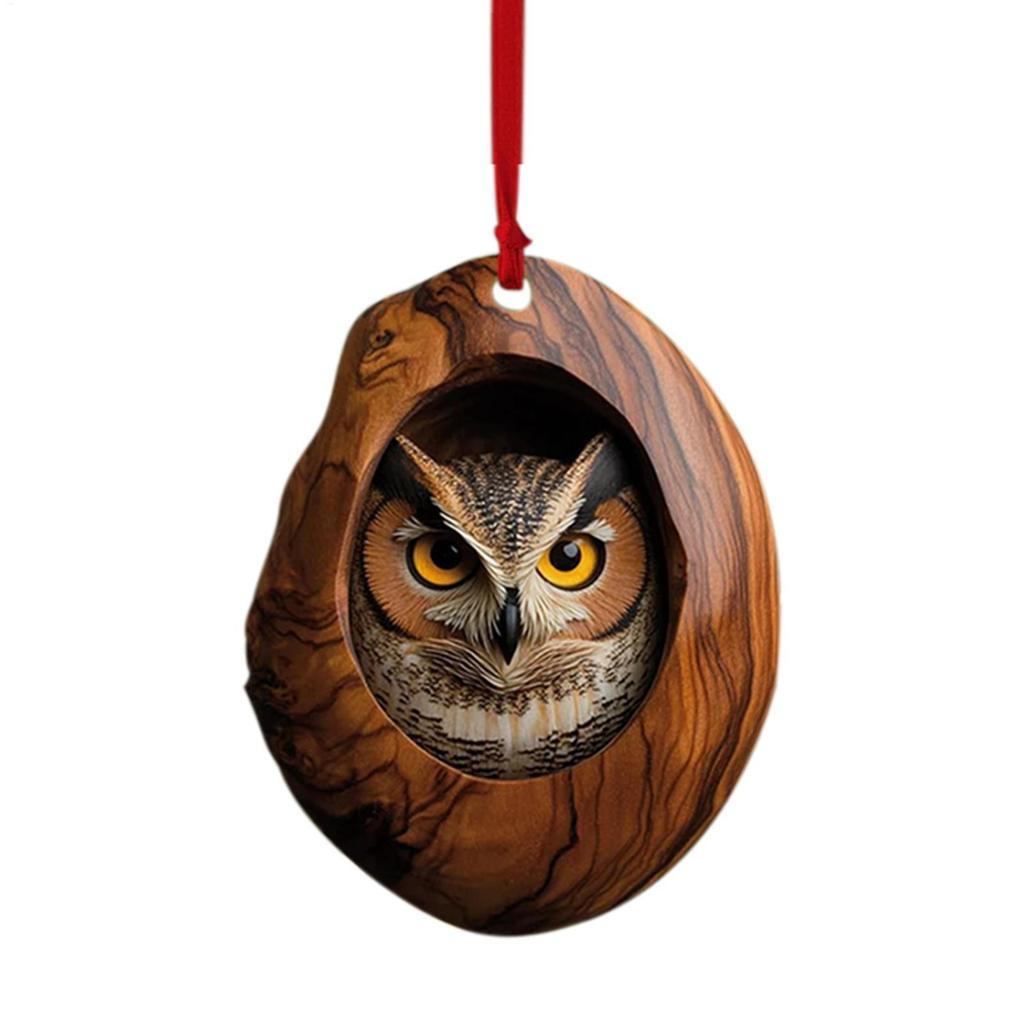 Christmas Acrylic Raccoon Ornament Christmas Tree Animal Pattern 2D Acrylic Ornament Christmas Celeb