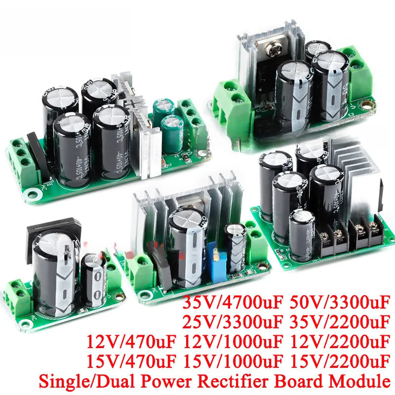 Single Dual 2200uF 4700UF 35V 3300uF 25V 50V Rectifier Board เครื่องขยายเสียงกรองโมดูล 12 V/15 V 470