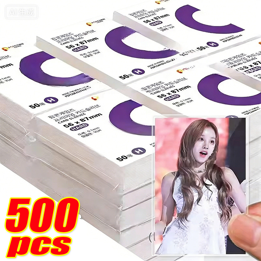 100/200/300/500 ชิ้นเกาหลีปลอกการ์ด Kpop ใส / ป้องกันรอยขีดข่วนป้องกันภาพกระเป๋า / Popcorn Diy การ์ดเกมผู้ถือ