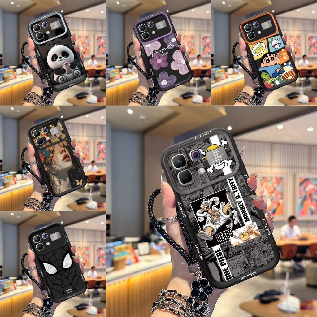 เคสสําหรับ Infinix NOTE 60 Pro เคสโทรศัพท์ซิลิโคนอ่อนนุ่มเทรนด์ภาพสีดํา TYHS