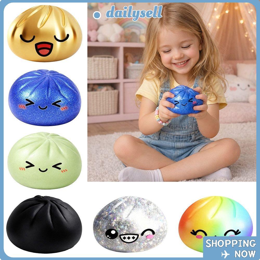 DAILY ซาลาเปายัดไส้นึ่ง Squishy Pinch Le, Soft Glitter Dumplings Squishy Toy, Fidget Slow Resilience