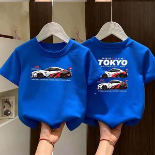 COD Kitten Handsome Racing Car Printed Children's Clothing Skin-friendly Suitable for Ages 3-13
