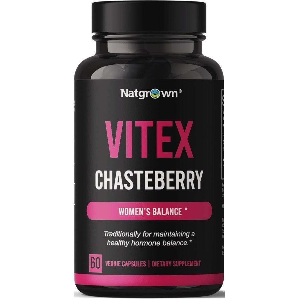 Nattg Vitex Chasteberry อาหารเสริมสําหรับผู้หญิง 1,000 มก. - Agnus Castus Chaste Tree Vitex Berry Fr