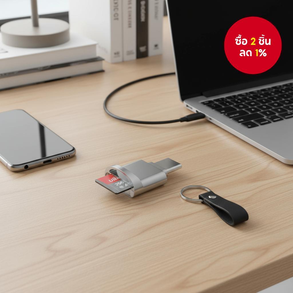 อะแดปเตอร์อ่านการ์ด OTG Type C สําหรับ USB C Micro TF Samsung Mac iPhone 15 16