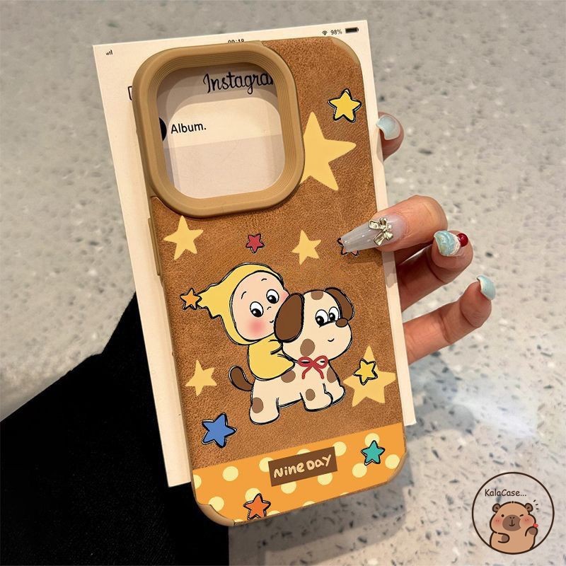 สําหรับ OPPO Reno 15 14 13 12 11 9 8 6 Pro ค้นหา X9 X8 X8S Pro Ultra 5G 4G เคสโทรศัพท์น่ารัก Twinkle Star Dalmatian สุนัข Polka Dot สีน้ําตาล Maillard สไตล์ Suede นุ่มปลอกกรณีฝาครอบ