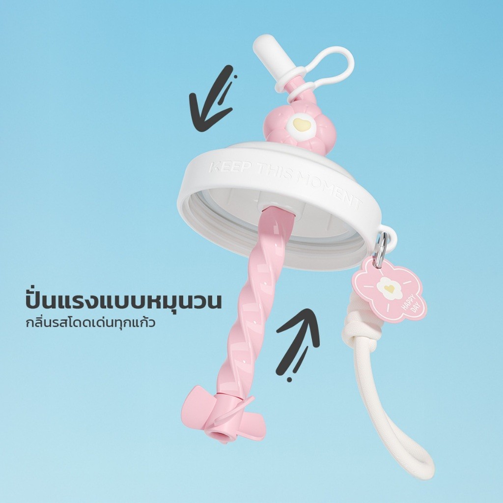 ขวดน้ำปั่น ขวดน้ำมีหลอด กระบอกน้ำปั่นเองได้ ขวดน้ำออกกำลังกาย ขวดน้ำคนโปรตีน ขวดน้ำพกพา ขวดน้ำมิกเซอร์ K513 - รูปที่ 3