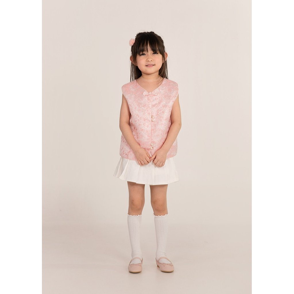 (BABYGIRL) Icy Bloom Oriental Qipao Top สีชมพู