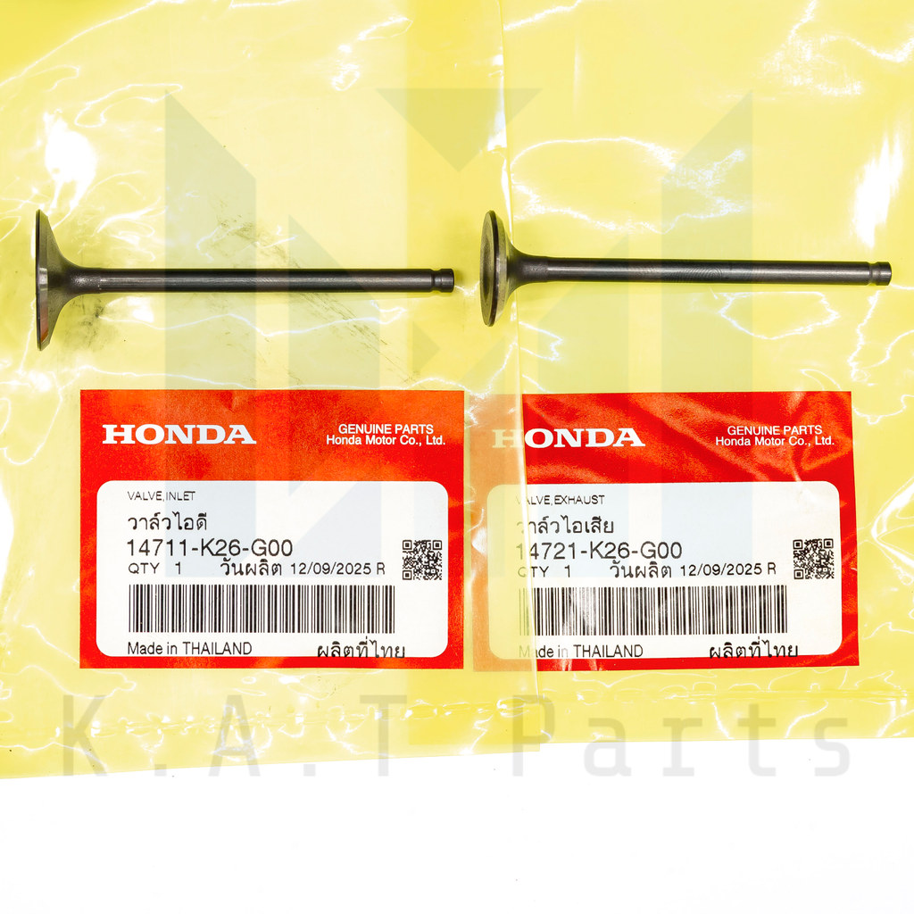 วาล์วไอดี,วาล์วไอเสีย เวฟ125i 2023+ แท้ศูนย์ (14711-K26-G00),(14721-K26-G00)