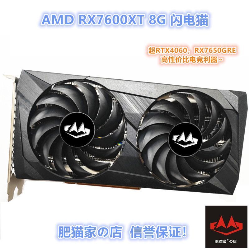 【RX7600XT/50GRE】การ์ดจอ 8GD6 Lightning Cat สำหรับเกม PC