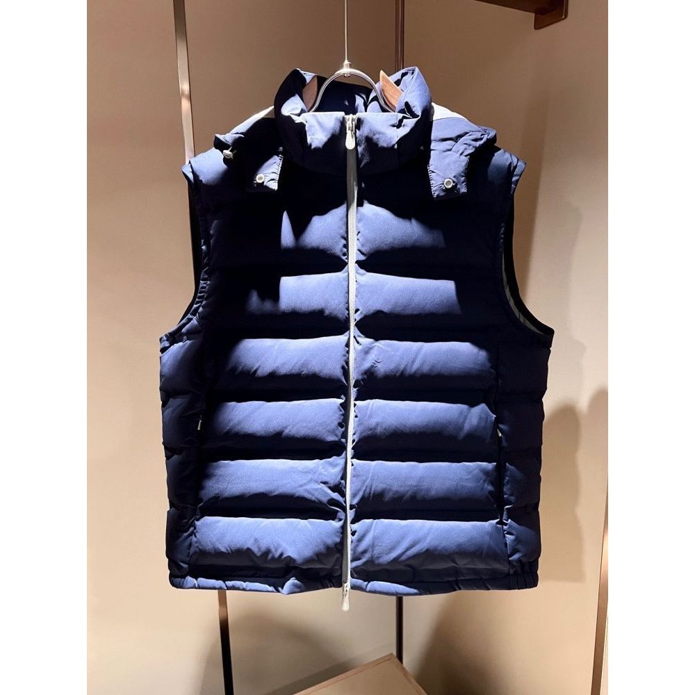 J6RG Brunello BC แฟชั่น Casual ผู้ชายผู้หญิงสไตล์เดียวกัน Hooded Down Vest 25 ฤดูใบไม้ร่วงฤดูหนาวกีฬ