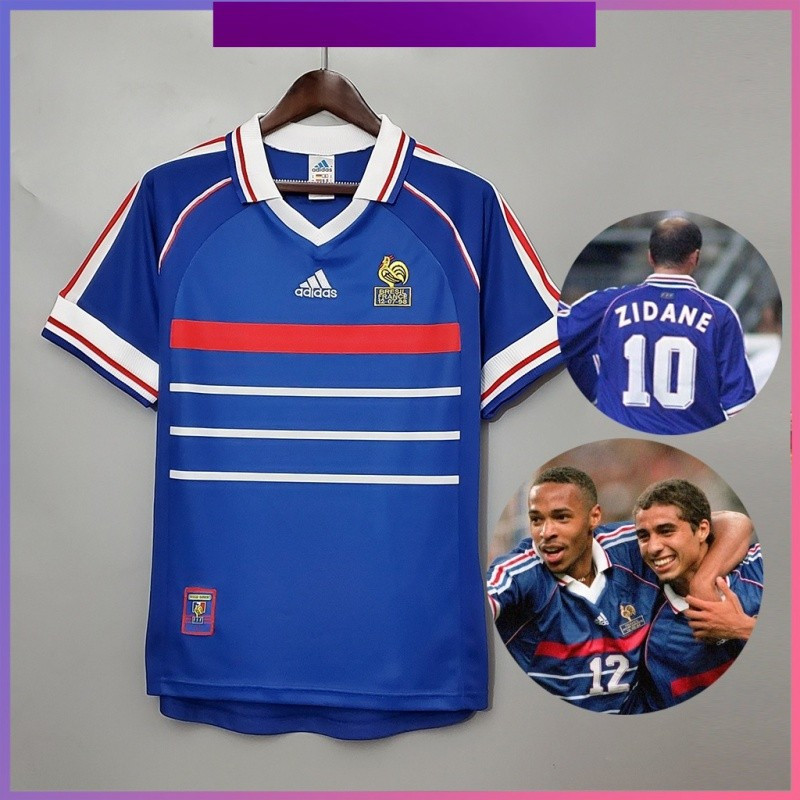 Retro 1998 Jersey France เสื้อฟุตบอลบ้า