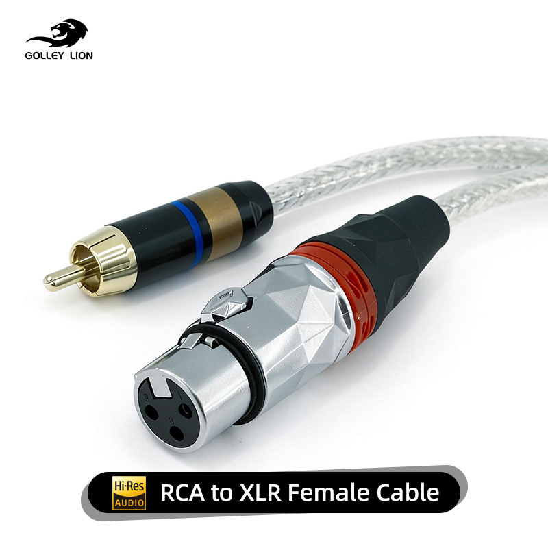 GOLLEY LION สาย XLR ตัวเมียเป็น RCA, สายเชื่อมต่อเสียงไฮไฟ XLR ตัวเมียเป็น RCA ตัวผู้