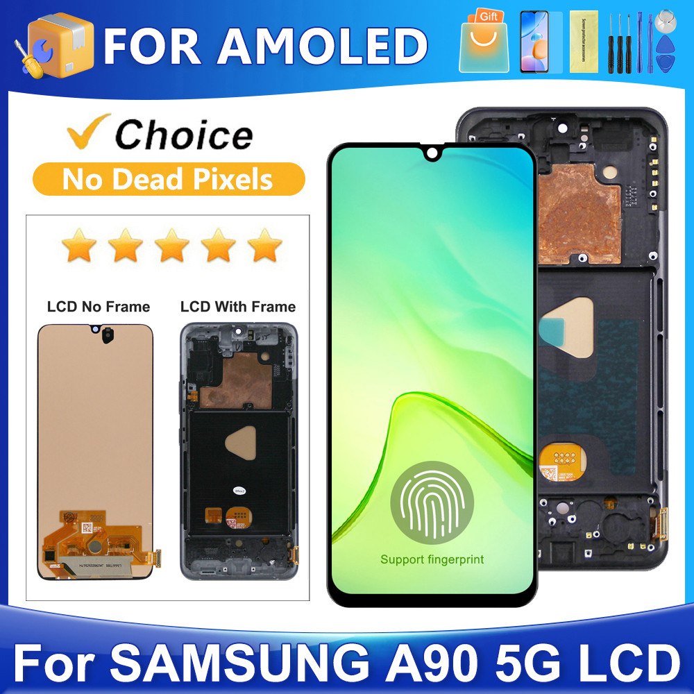 สําหรับ AMOLED A90 5G 6.7 สําหรับ Samsung SM-A908B SM-A908N SM-A9080 จอแสดงผล LCD Touch Screen Digit