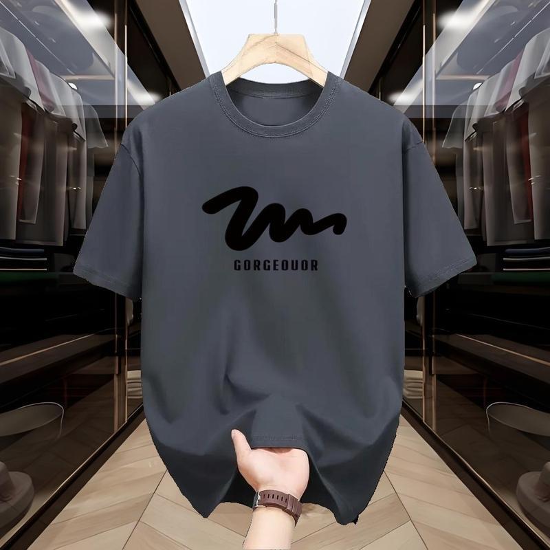 ผ้าฝ้าย 100% เสื้อยืดผู้ชาย ลายออกแบบสร้างสรรค์ พิมพ์ลายตัวอักษร ทำจากผ้าฝ้าย 100% สไตล์ลำลอง แขนสั้น เสื้อยืดสีเขียว