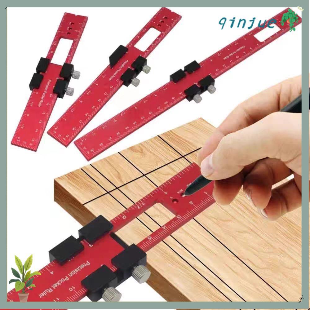 QINJUE ไม้บรรทัดพกพา, มัลติฟังก์ชั่นอลูมิเนียมเครื่องมืองานไม้ไม้บรรทัด, T-Track สไลด์โลหะหยุด Precision ไม้บรรทัดเครื่องมือวัด