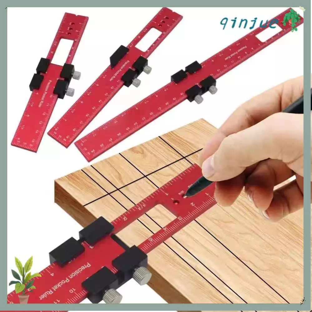 QINJUE ไม้บรรทัดพกพา, มัลติฟังก์ชั่นอลูมิเนียมเครื่องมืองานไม้ไม้บรรทัด, T-Track สไลด์โลหะหยุด Precision ไม้บรรทัดเครื่องมือวัด