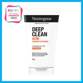Neutrogena Deep Clean Acne Foaming Cleanser 40g นูโทรจีนา วิปโฟมอะมิโน.