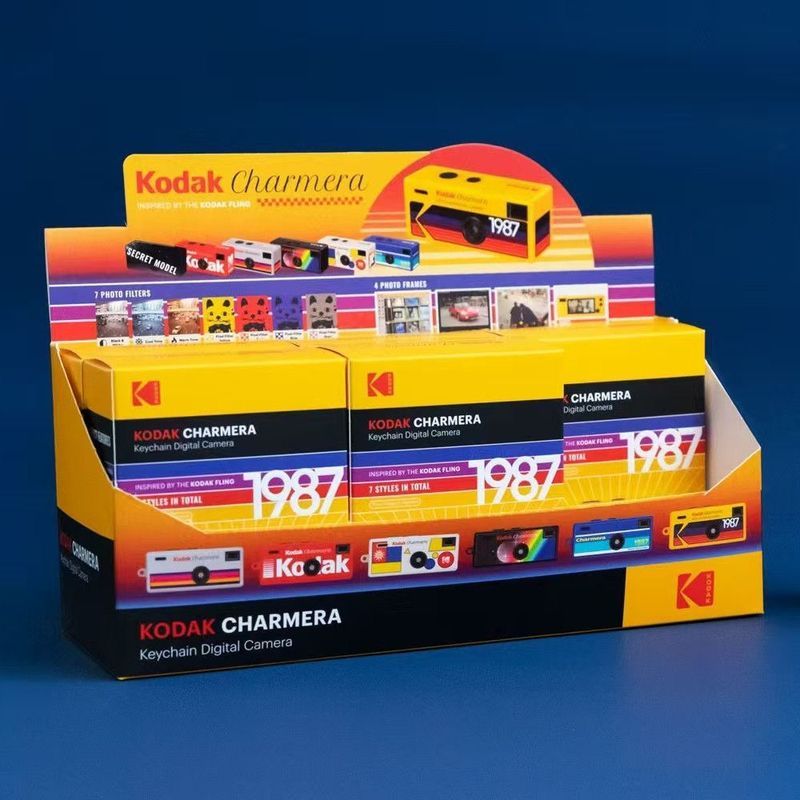 Kodak Kodak Mystery Box กล้อง Charmera1987 Mini Retro Digital Christmas Gift พวงกุญแจ