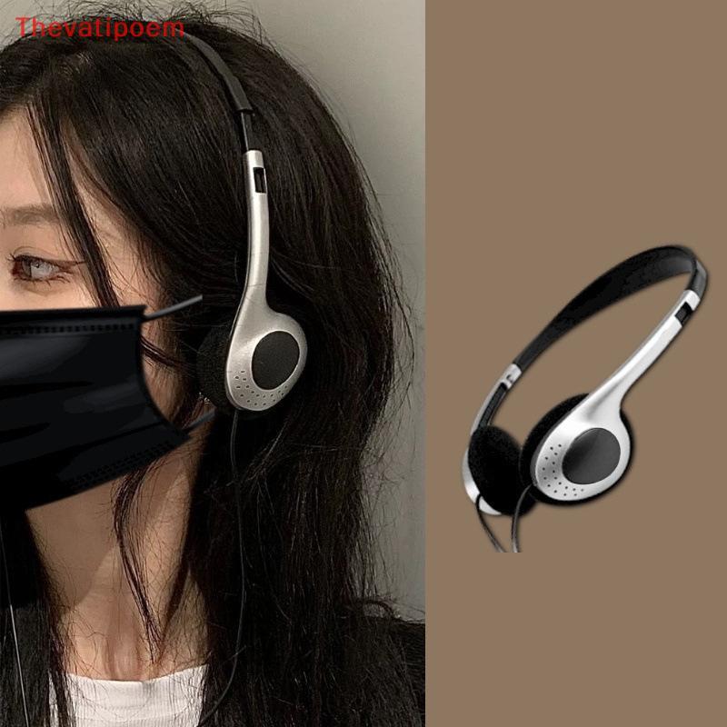 [Thevatipoem] บุคลิกภาพ Retro หูฟัง Millennium Y2K สไตล์หูฟังชุดหูฟัง Over Ear Earbud แฟชั่นชุดหูฟัง