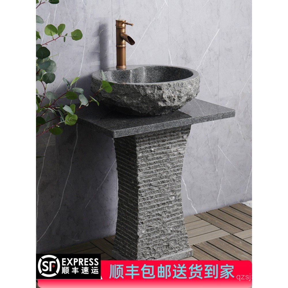 สไตล์อ่างล้างจานแบบบูรณาการกลางแจ้งชั้นยืนหินลานระเบียงอ่างล้างหน้าคอลัมน์กลางแจ้งอ่างล้างหน้าอ่างล้