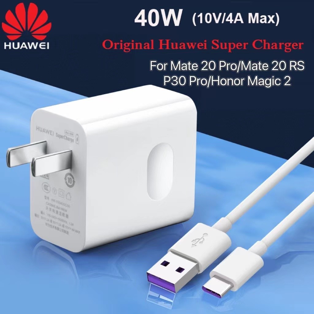 สําหรับ Huawei 40W SuperCharge Fast Charger + 6A Type-C สายชาร์จสําหรับ Huawei Enjoy 70x 60 Nova Y63