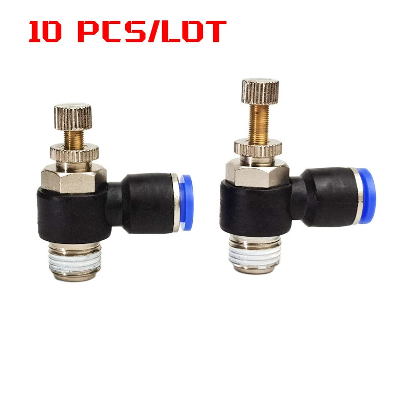 10 ชิ้น/ล็อต Pneumatic FIT SL6-1 1/8 "-6 มม.วาล์วปีกผีเสื้อความดันลดควบคุมควบคุมควบคุมควบคุม SL6-01 