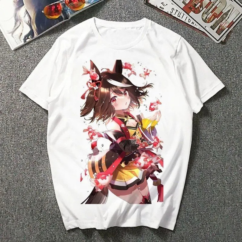 🔥 เสื้อยืดอนิเมะ Uma Musume ลาย Tokai Teio Mejiro McQueen Rice Shower เสื้อโอตาคุ 2D แขนสั้น ผ้าฝ้าย