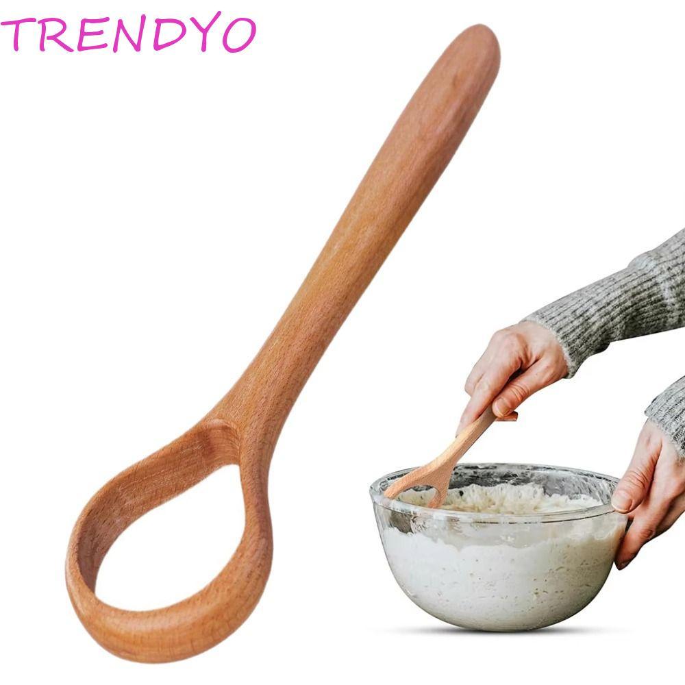 TRENDYO ไม้ปัดแป้ง,ขนาด 13 นิ้วด้ามยาวมือเครื่องกวนเปรี้ยว,ครัวเครื่องมือจับสบายลื่นอเนกประสงค์แป้งขนมปังผสมเครื่องมืออบ