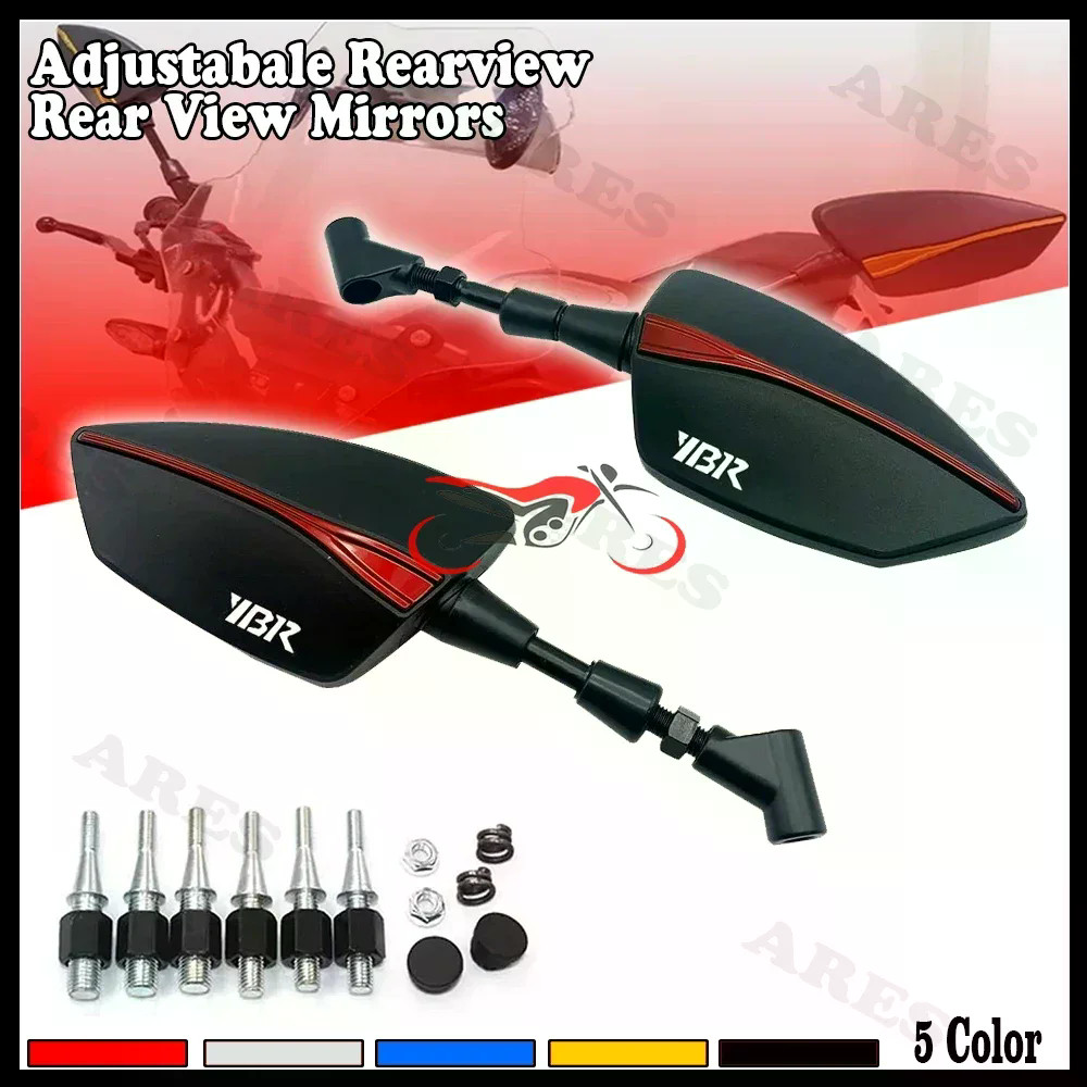 รถจักรยานยนต์ Universal Adjustabale กระจกมองหลังกระจกมองข้างสําหรับ Yamaha YBR125 YBR150 YBR250 YBR 