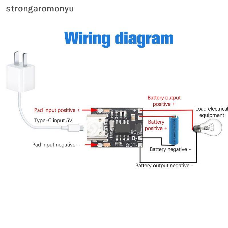YU บอร์ดชาร์จขนาดเล็กพิเศษ 1A 3.7V4.2V โมดูลเครื่องชาร์จ Type-C พร้อมแผ่นป้องกัน n