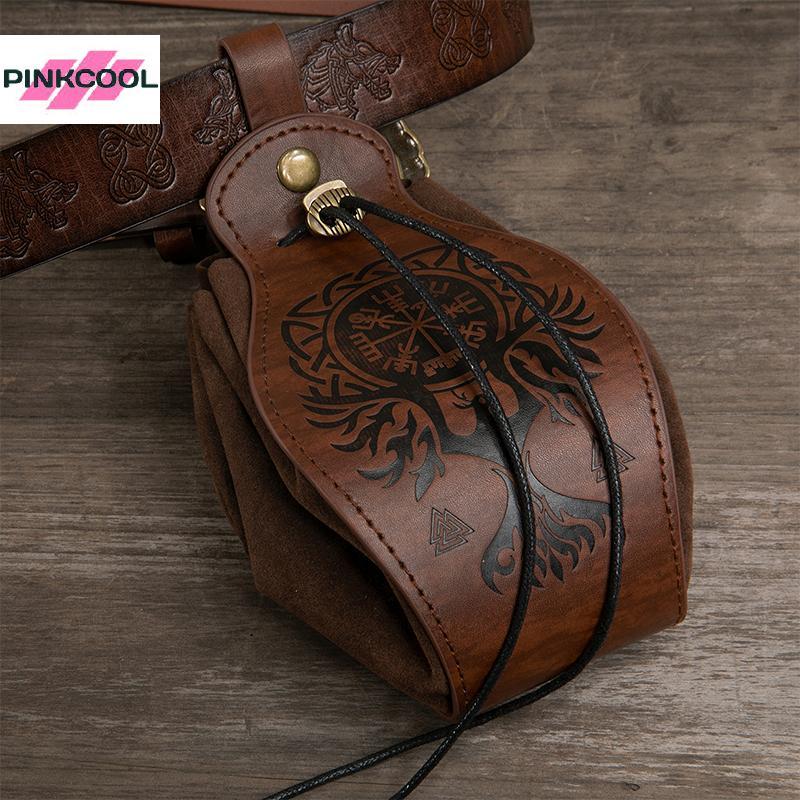 PINKCOOL กระเป๋าหนังสําหรับ DND ลูกเต๋าเกมถาดน่ารัก Drawstring กระเป๋าสําหรับ D & D บทบาทเล่น RPG ไอ