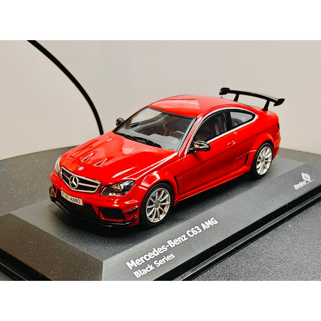 SOLIDO 1/43 โมเดลรถอัลลอย, Benz C63 AMG Black Series, Slight Use Marks.ครบกล่องรถ, กล่องกระดาษ, ยาสํ