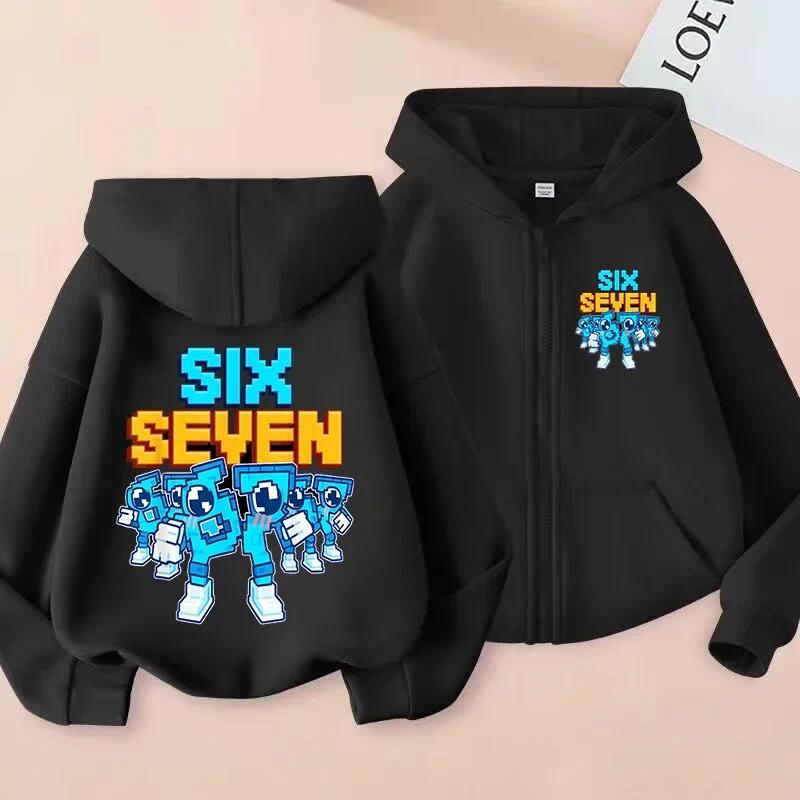 Baju Hot Six Seven Zip Up Hoodies เด็กตลก 67 Brainrot เสื้อเสื้อผ้าเด็กเด็กผู้หญิงซิป Hoody