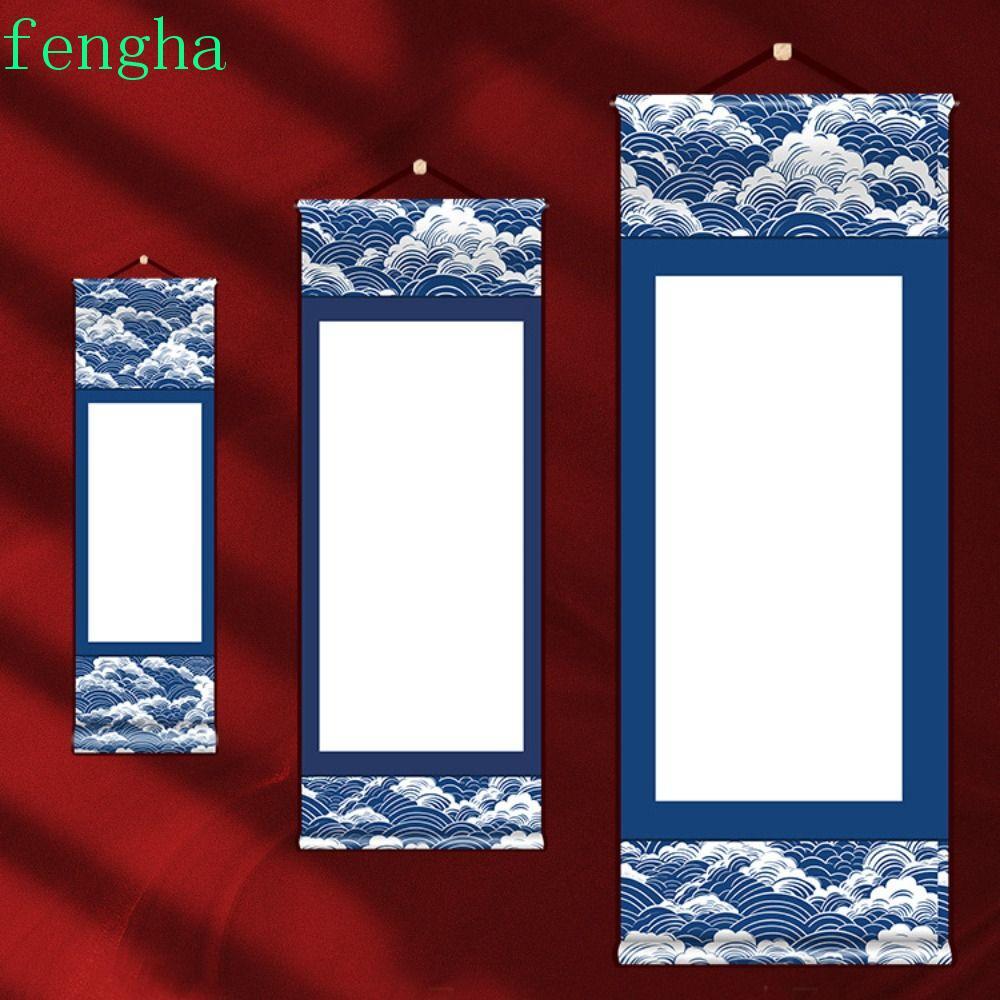 FENGHA ม้วนกระดาษข้าววินเทจ, กระดาษวาดภาพวาดสไตล์จีน BLANK แขวนเลื่อนเปล่า, ม้วนมือ S/M/L Handcrafts ภาพวาดการประดิษฐ์ตัวอักษร ศิลปินเลื่อนติดตั้ง