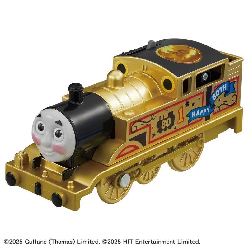 【พร้อมส่ง】รถไฟโทมัส thomas and friends รถไฟ รถไฟของเล่น TOMY Special 80th Anniversary Gold Thomas