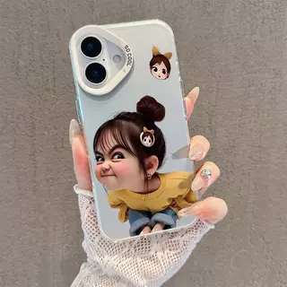เคส IMD ลายเด็กหญิงน่ารัก ซุกซน และขี้เล่น สำหรับ iPhone 13 12 11 15 14 16 17 Pro X XS XR XSMAX 7 8 PLUS