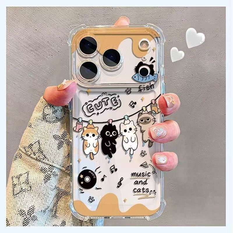 💖Quick-กันกระแทกสี่มุม เคสไอโฟน iPhone 17ProMax 16 ProMax 17 Air 15/14 Pro 14 Plus 13 12 11-ZRQSJFSTKK14