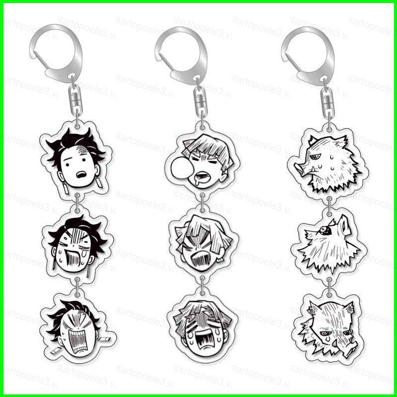 Demon Slayer Kamado Tanjirou Hashibira Inosuke อะนิเมะอะคริลิคพวงกุญแจพวงกุญแจกระเป๋าจี้
