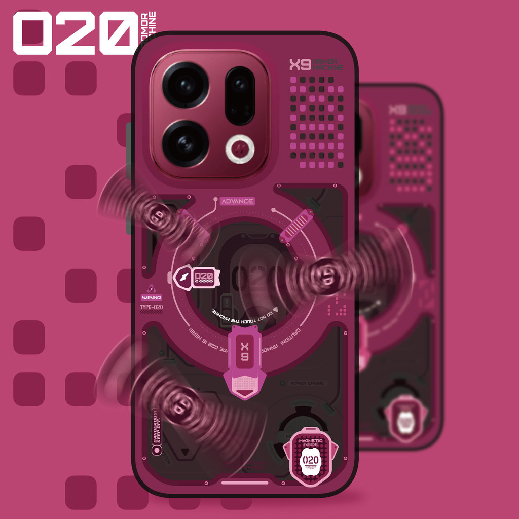XFOONG ต้นฉบับ|Mecha O20 Chasing Light Red oppo find x9 x9pro เคสโทรศัพท์ป้องกัน TPU Soft Case เคสโท