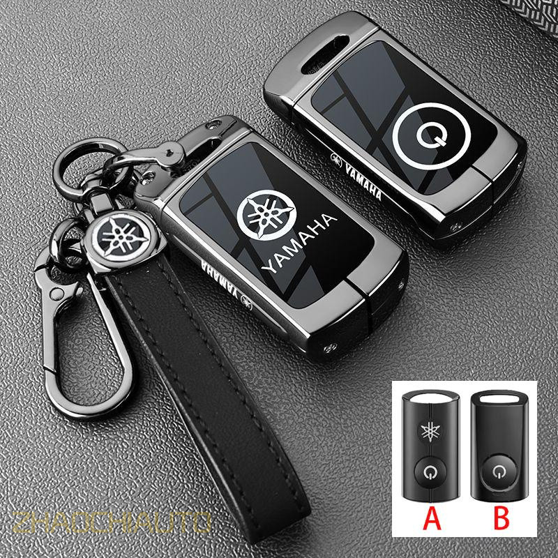 ฝาครอบกุญแจรีโมทโลหะ Key Fob Shell พวงกุญแจสําหรับ Yamaha Xmax Aerox Nvx Nmax Y16Zr Nvx155 Aerox155 Xmax300 Aerox Qbix