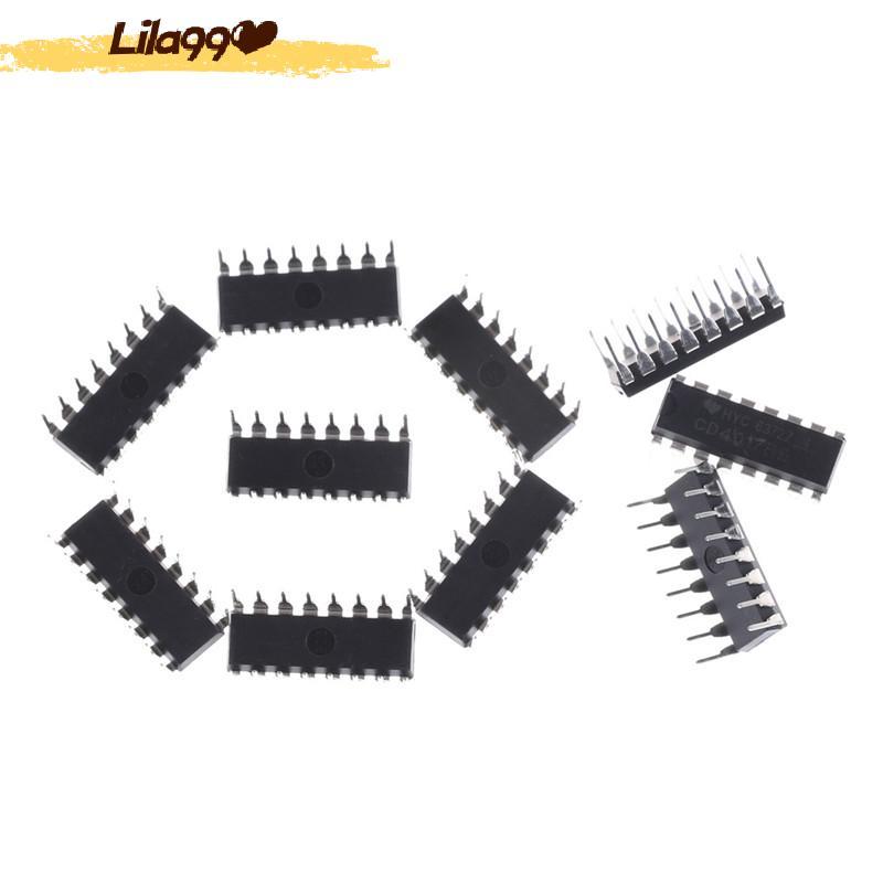 10ชิ้น CD4017BE 4017 CD4017 10ทศวรรษตัวแบ่งเคาน์เตอร์