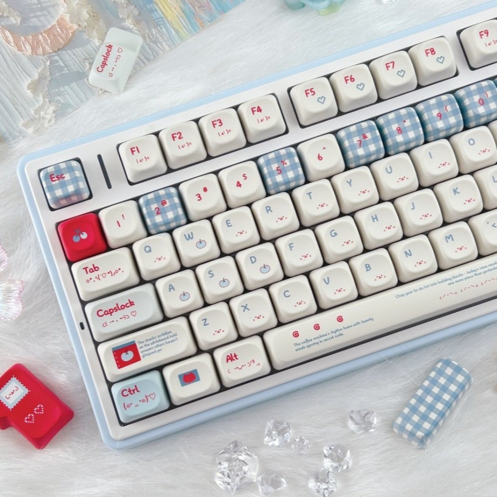 MAIMOOO ผลไม้ Kaomoji Keycap MOA/เชอร์รี่โปรไฟล์ 120 คีย์ PBT Aula F75 F99 RK100 Dye Sublimation น่า