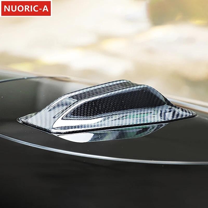 คาร์บอนไฟเบอร์หลังคา Shark Fins แผงตกแต่งสําหรับ BMW 5 Series i5 G60 2024 จัดแต่งทรงผมรถอุปกรณ์เสริม