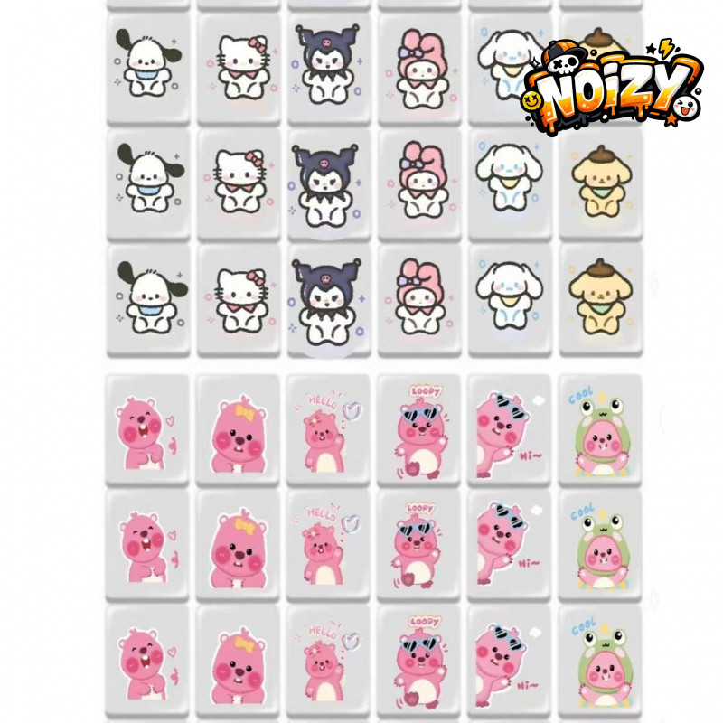 สนุก Hello Kitty Mahjong Push Music Creative Sanrio Card Push Music ของเล่นเพื่อการศึกษา Little Beav