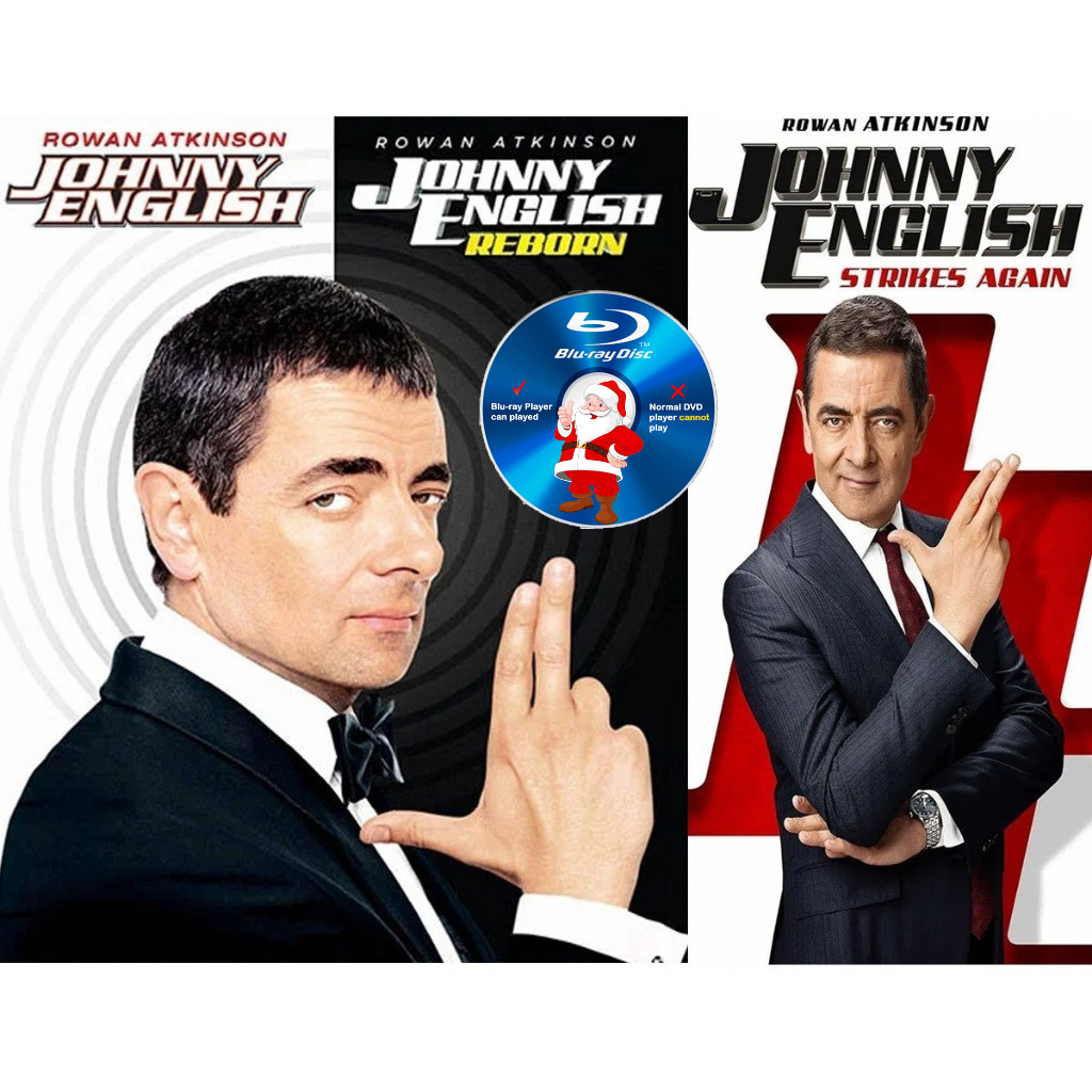 E-BLURAY Johnny English COLLECTION  Comedy/Action Rowan Atkinson ENGLISH MOVIE