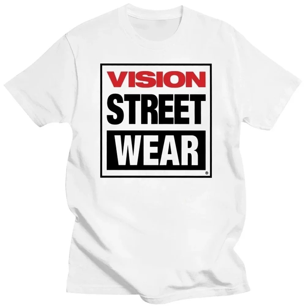 Cotton Men Women Vision Street Wear T-Shirt Vision Street Wear T-Shirt Blanks Vintage Summer Top Fit